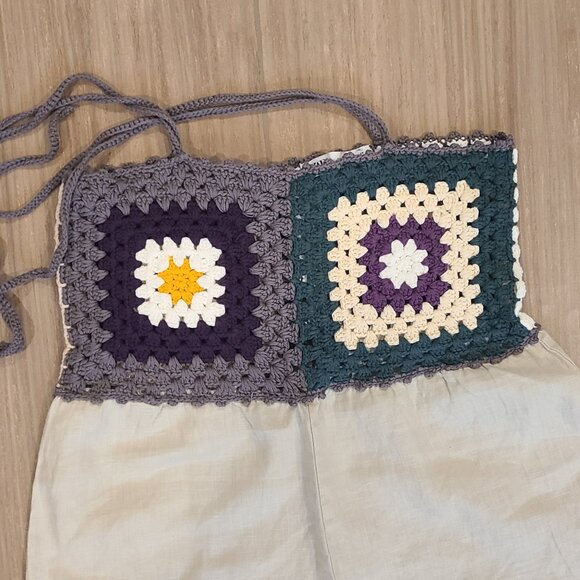 Zara crochet linen onesie jumpsuit romper - Picture 4 of 6